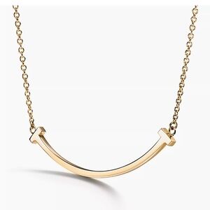 Tiffany & Co. T SMILE Gold Necklace for Women 18k